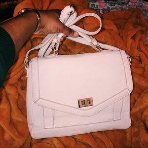 Forever21 White Single Flap Square Satchel Bag